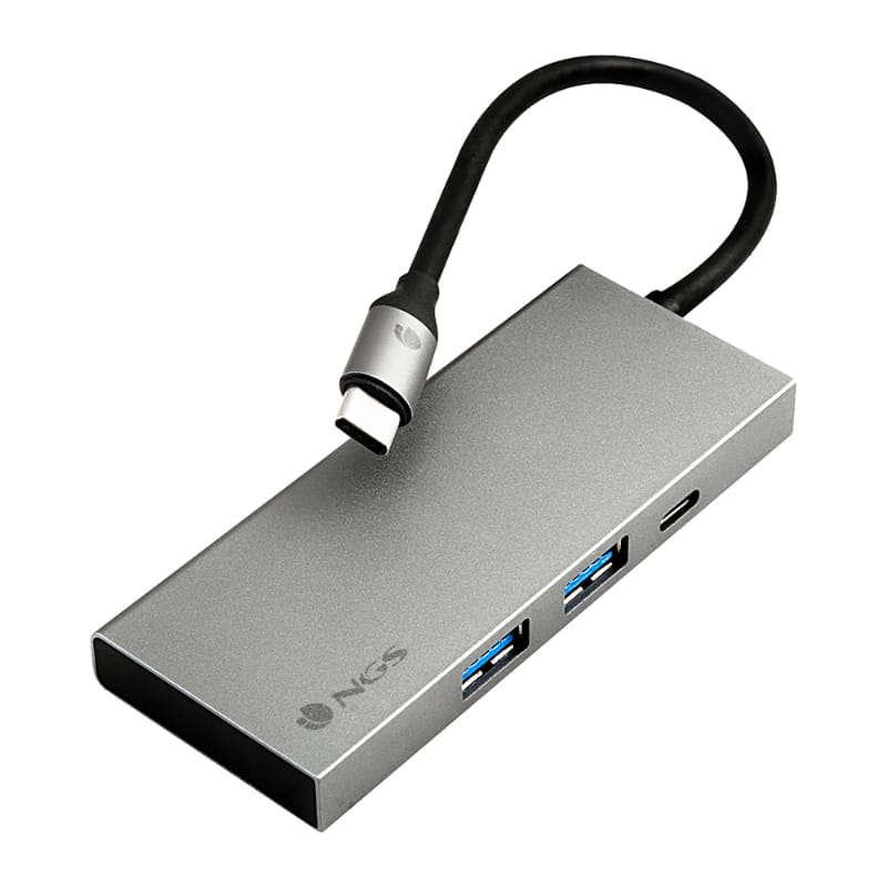 Hub 4 Puertos Usb C Wonderdock4 Pro Gris Ngs