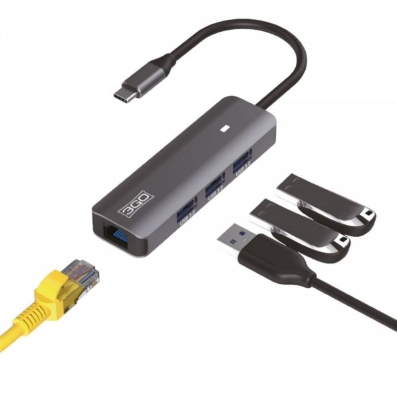 Hub Usb C 3 Puertos Usb 3 0 Ethernet 3go