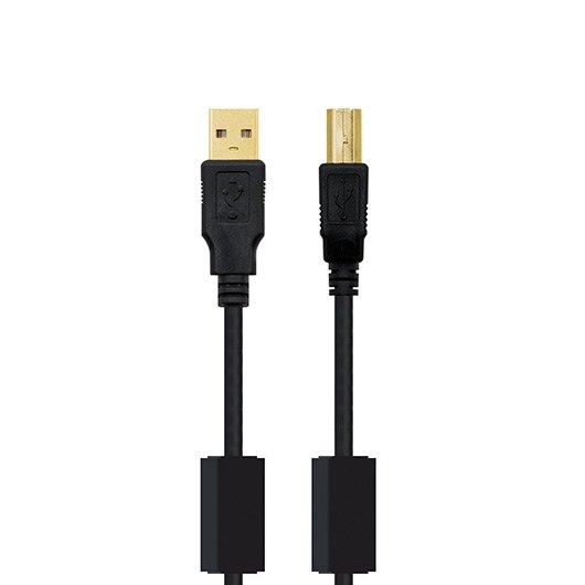 Cable Ferrita Usb A 2 0 A Usb B 2 0 Nanocable 5m Negro