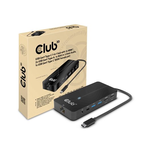 HUB USB CLUB3D GEN1 TIPO C 7 EN 1