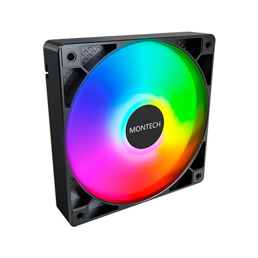 VENTILADOR 120X120 MONTECH GF120 PWM BLACK PACK 3 HUB