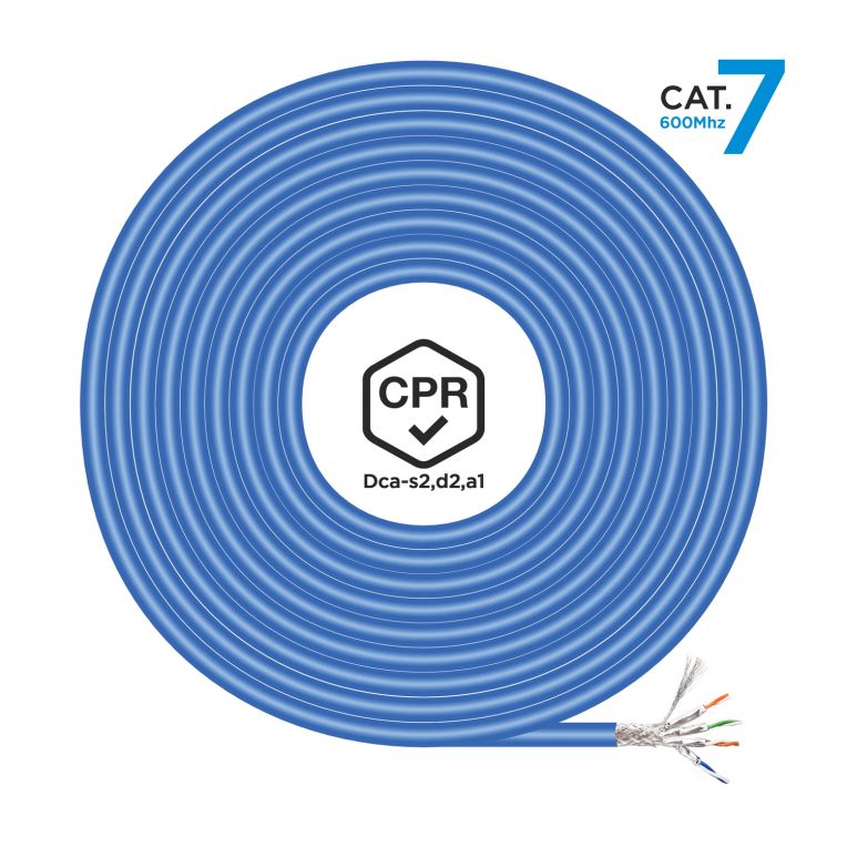 Bobina Cable Red Aisens Rj45 Lszh Cpr Dca Cat7 Sftp Awg23 100m Azul