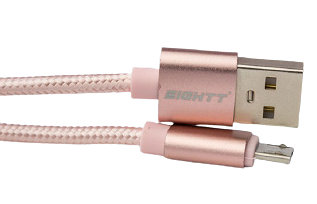 Cable Eightt Usb A Microusb 1mts Trenzado De Nylon Rosa