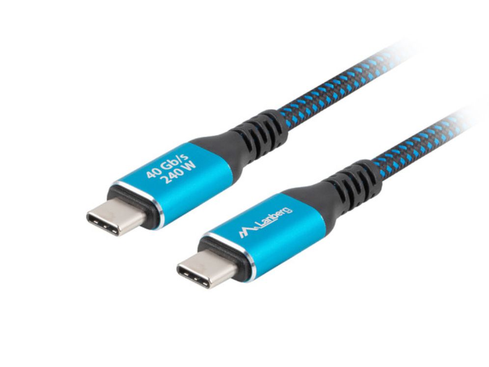 Cable Usb C 40 Lanberg Machomacho 2m 240w 8k 60hz Negroazul